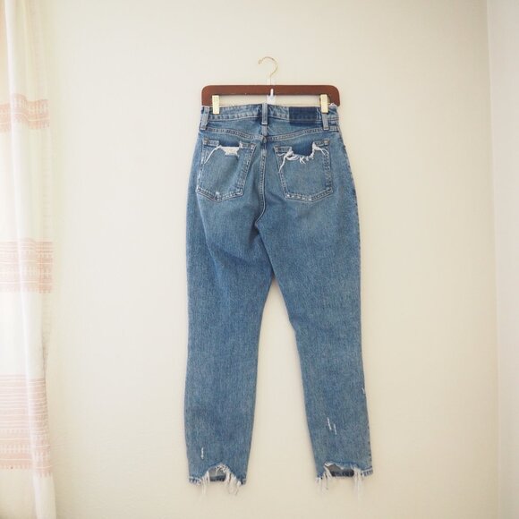 Abercrombie & Fitch Curve Love High Rise Mom Distressed Jean sz 26 / 2 - Picture 6 of 8